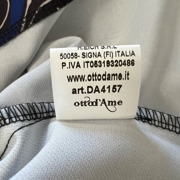 Ottod’Ame Womens Blue Floral Mini Shift Dress Stretch made in Italy size 6 - Picture 13 of 14